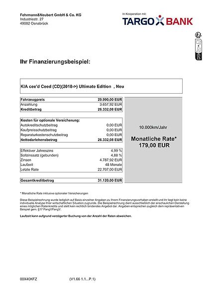 Kia CEED 1.5T DCT7 Ultimate Edition*179€ Rate*JBL*