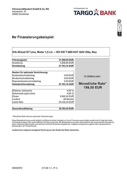 Kia XCeed 1.5 T-GDI DCT7 GT-LINE*199&euro; Rate*LEDER